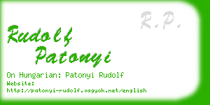 rudolf patonyi business card